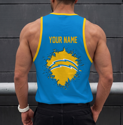 FINAL SALE - NEW CUSTOMIZED NFL09 LAC LOS ANGELES CHARGERS UNISEX TANK TOP