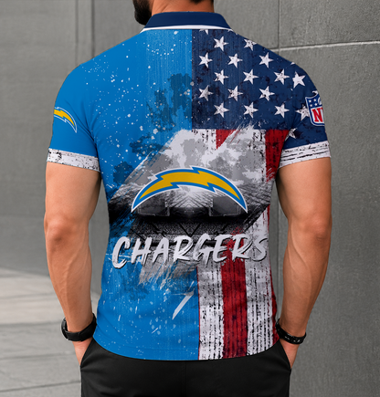 LIMITED EDITION - NEW CUSTOMIZED NFL09 LAC LOS ANGELES CHARGERS POLO SHIRT