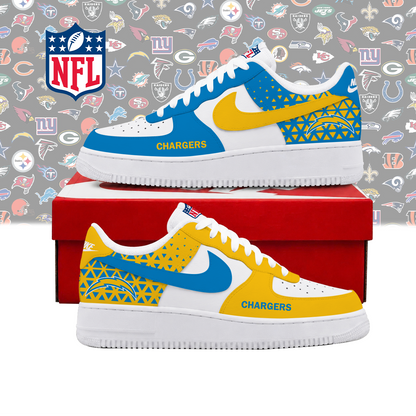 FLASH SALE - NEW CUSTOMIZED NFL09 LAC LOS ANGELES CHARGERS AF1 SHOES