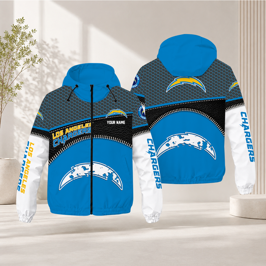 FINAL SALE - NEW CUSTOMIZED NFL09 LAC LOS ANGELES CHARGERS WINDBREAKER JACKET