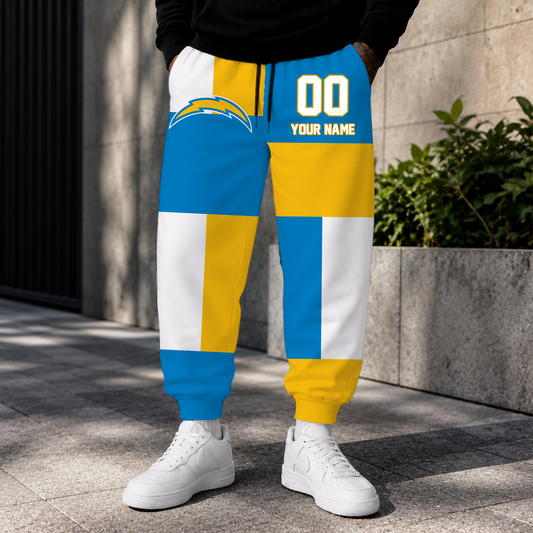 ELITE EDITION - NEW CUSTOMIZED NFL09 LAC LOS ANGELES CHARGERS SWEATPANTS