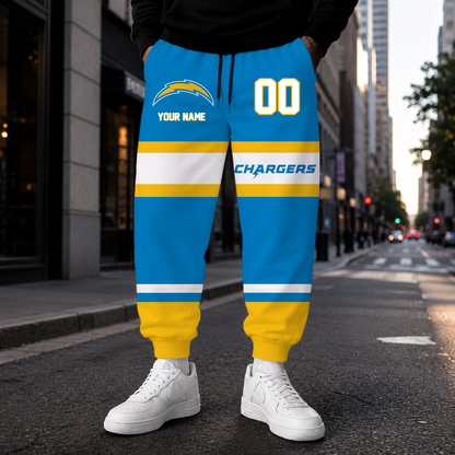 MEGA SALE - NEW CUSTOMIZED NFL09 LAC LOS ANGELES CHARGERS SWEATPANTS