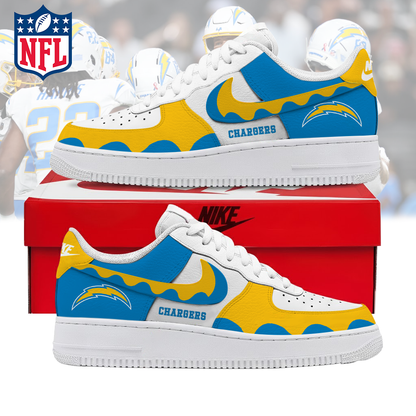 LIMITED EDITION- NEW CUSTOMIZED NFL09 LAC LOS ANGELES CHARGERS AF1 SNEAKERS