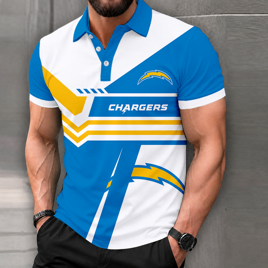 FINAL SALE - NEW CUSTOMIZED NFL09 LAC LOS ANGELES CHARGERS POLO SHIRT, ZIP POLO SHIRT & T-SHIRTS