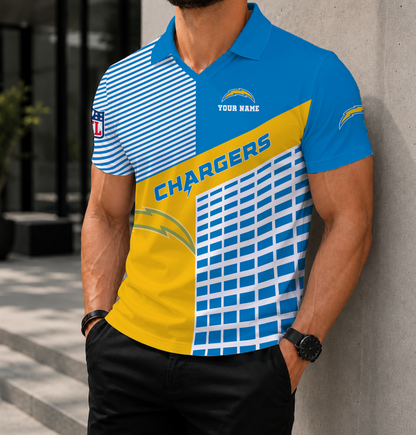 LIMITED EDITION - NEW CUSTOMIZED NFL09 LAC LOS ANGELES CHARGERS POLO SHIRT