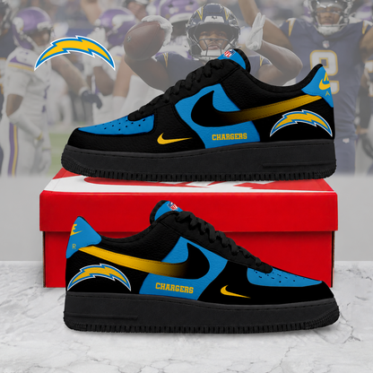 LIMITED EDITION - NEW CUSTOMIZED NFL09 LAC LA CHARGERS AF1 SNEAKERS
