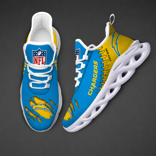 LIMITED EDITION - NEW CUSTOMIZED NFL09 LAC LOS ANGELES CHARGERS UNISEX MAX SOUL SHOES