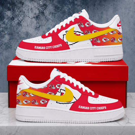 VIRAL EDITION - NEW CUSTOMIZED NFL01 KCC KANSAS CITY CHIEFS AF1 SHOES