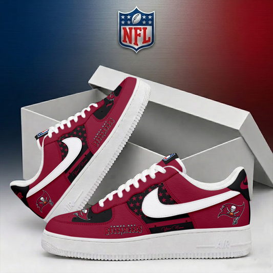 FINAL SALE - NEW CUSTOMIZED NFL10 TBB TAMPA BAY BUCCANEERS AF1 SHOES