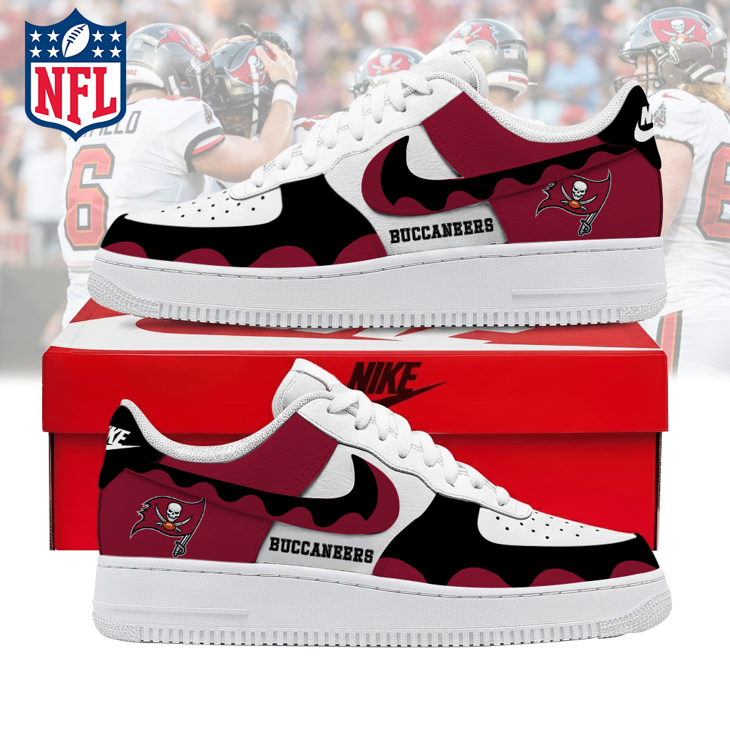 LIMITED EDITION- NEW CUSTOMIZED NFL10 TBB TAMPA BAY BUCCANEERS AF1 SNEAKERS