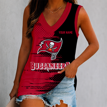 LIMITED EDITION - NEW CUSTOMIZED NFL10 TBB TAMPA BAY BUCCANEERS WOMEN'S V-NECK TANK TOP