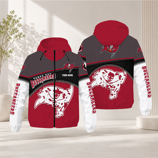 FINAL SALE - NEW CUSTOMIZED NFL10 TBB TAMPA BAY BUCCANEERS WINDBREAKER JACKET