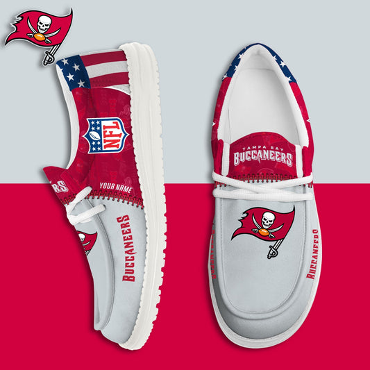 LIMITED EDITION - NEW CUSTOMIZED NFL10 TBB TAMPA BAY BUCCANEERS LOAFER SHOES