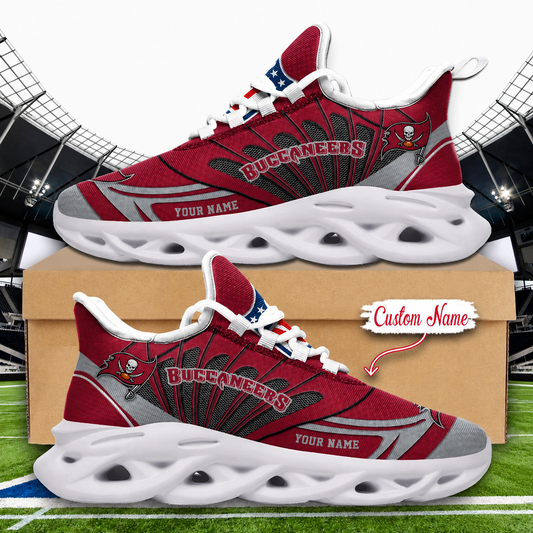 LIMITED EDITION - NEW CUSTOMIZED NFL10 TBB TAMPA BAY BUCCANEERS UNISEX MAX SOUL SHOES