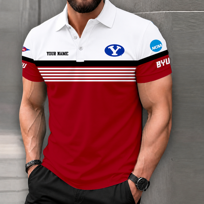 FLASH SALE - NEW CUSTOMIZED NCAA FBS11 BYU BYU COUGARS POLO SHIRT