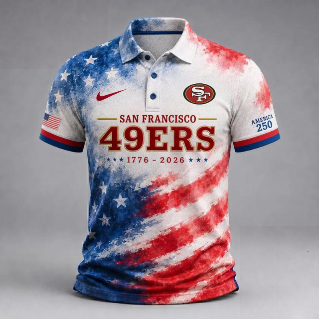 MEGA SALE - NEW CUSTOMIZED NFL11 SF49 SAN FRANCISCO 49ERS USA 250TH ANNIVERSARY POLO SHIRT, ZIP POLO SHIRT & T-SHIRTS