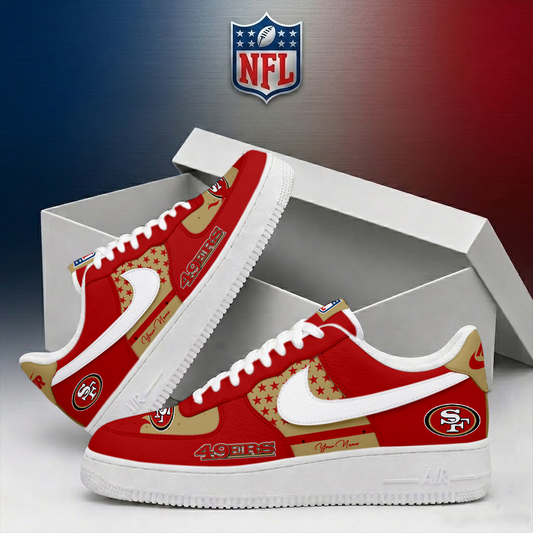 FINAL SALE - NEW CUSTOMIZED NFL11 SF49 SAN FRANCISCO 49ERS AF1 SHOES