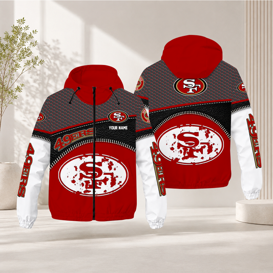 FINAL SALE - NEW CUSTOMIZED NFL11 SF49 SAN FRANCISCO 49ERS WINDBREAKER JACKET