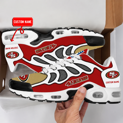 FLASH SALE - NEW CUSTOMIZED NFL11 SF49 SAN FRANCISCO 49ERS AIR MAX PLUS SNEAKERS