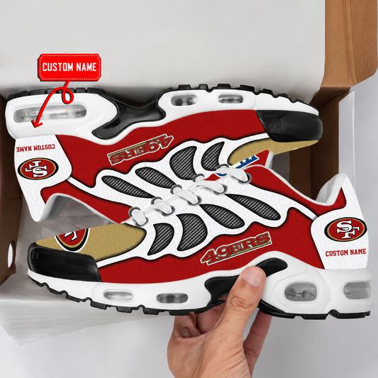 FLASH SALE - NEW CUSTOMIZED NFL11 SF49 SAN FRANCISCO 49ERS AIR MAX PLUS SNEAKERS