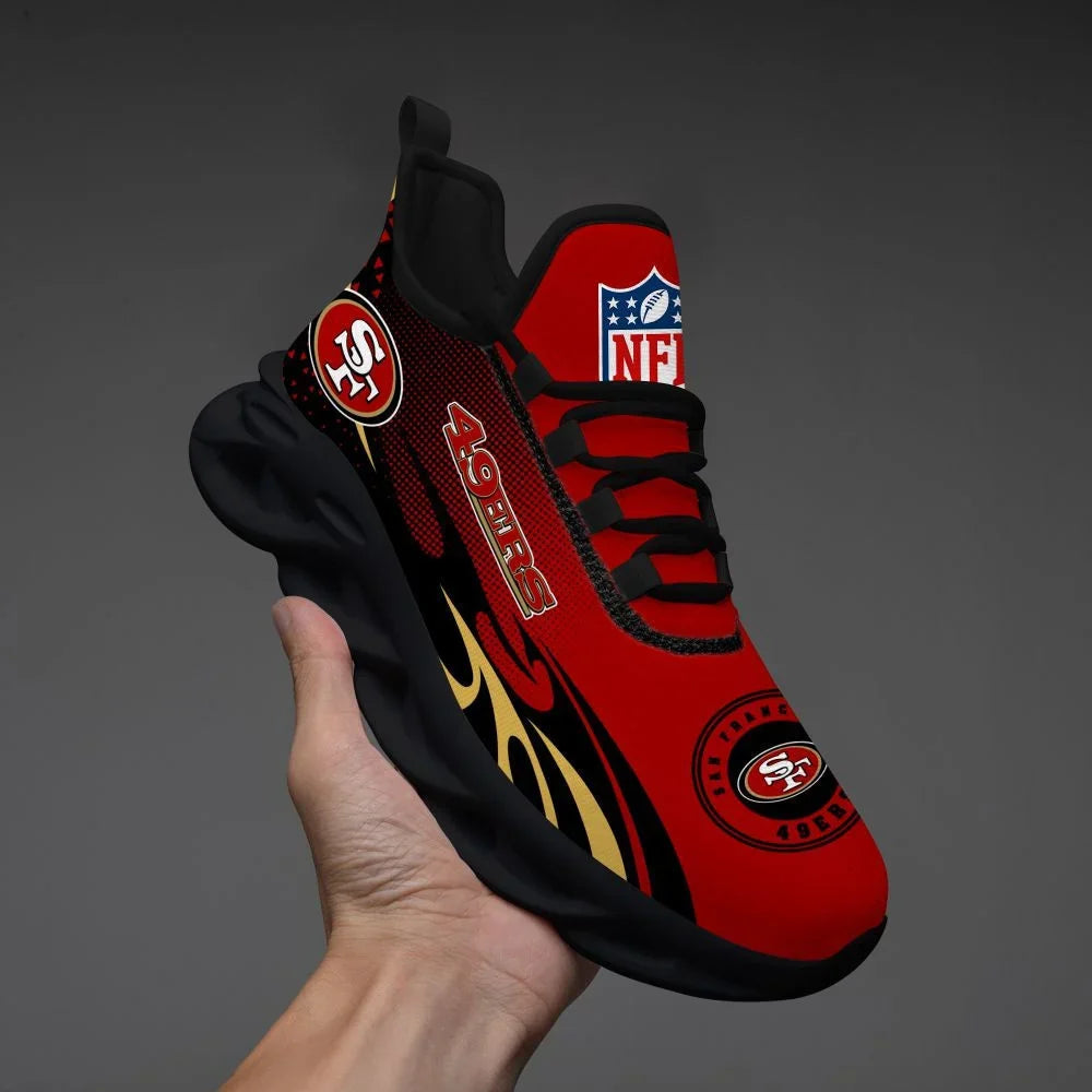 LIMITED EDITION - NEW CUSTOMIZED NFL11 SF49 SAN FRANCISCO 49ERS UNISEX MAX SOUL SHOES