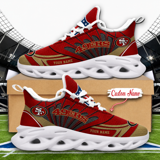 LIMITED EDITION - NEW CUSTOMIZED NFL11 SF49 SAN FRANCISCO 49ERS UNISEX MAX SOUL SHOES