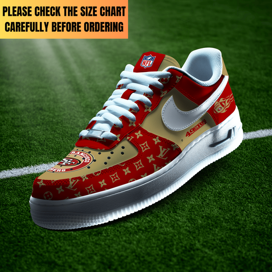 EXCLUSIVE  EDITION - NEW CUSTOMIZED NFL11 SF49 SAN FRANCISCO 49ERS AF1 SHOES
