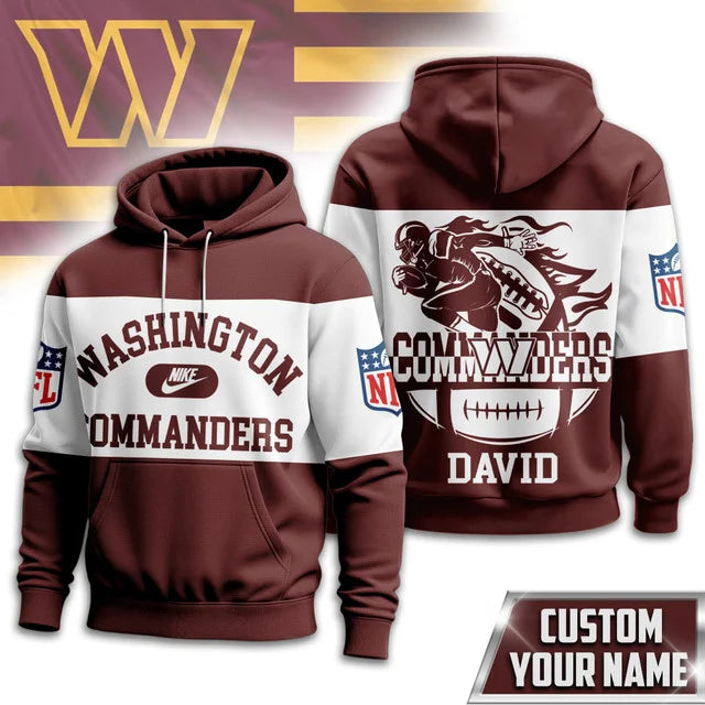 MEGA SALE - NEW CUSTOMIZED NFL12 WTC WASHINGTON COMMANDERS UNISEX T-SHIRT, POLO & HOODIE