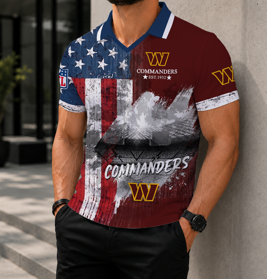 LIMITED EDITION - NEW CUSTOMIZED NFL12 WTC WASHINGTON COMMANDERS POLO SHIRT