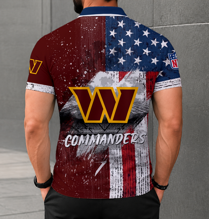 LIMITED EDITION - NEW CUSTOMIZED NFL12 WTC WASHINGTON COMMANDERS POLO SHIRT