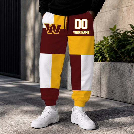 ELITE EDITION - NEW CUSTOMIZED NFL12 WTC WASHINGTON COMMANDERS SWEATPANTS