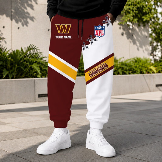EXCLUSIVE EDITION - NEW CUSTOMIZED NFL12 WTC WASHINGTON COMMANDERS SWEATPANTS