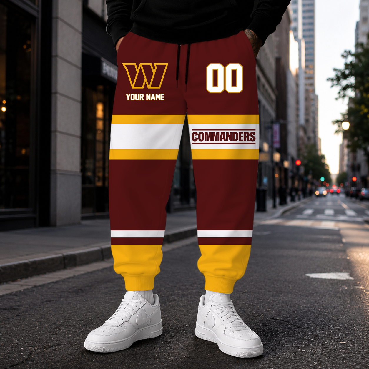 MEGA SALE - NEW CUSTOMIZED NFL12 WTC WASHINGTON COMMANDERS SWEATPANTS