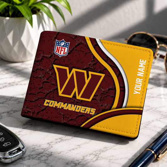 MEGA SALE - NEW CUSTOMIZED NFL12 WTC WS COMMANDERS LEATHER WALLET