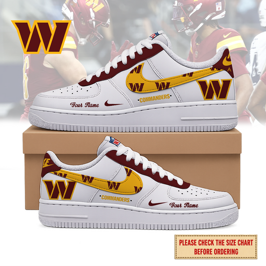 LIMITED EDITION - NEW CUSTOMIZED NFL12 WTC WASHINGTON COMMANDERS AF1 SHOES