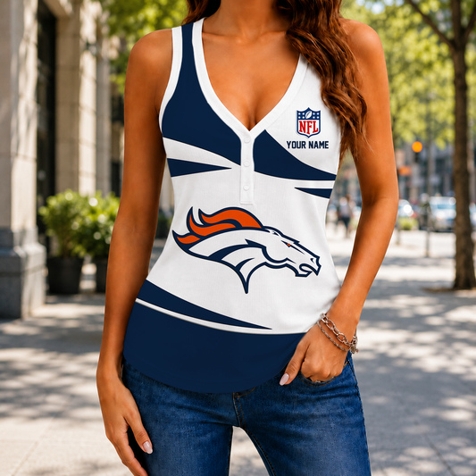 VIRAL EDITION - NEW CUSTOMIZED NFL13 DVB DENVER BRONCOS WOMEN'S V-NECK TANK TOP