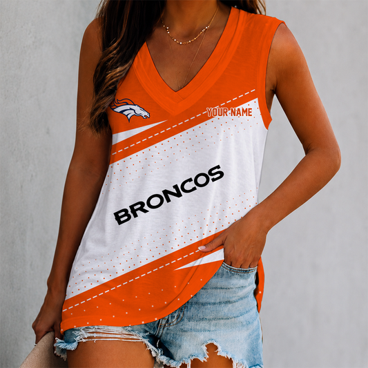 LIMITED EDITION - NEW CUSTOMIZED NFL13 DVB DENVER BRONCOS WOMEN'S V-NECK TANK TOP