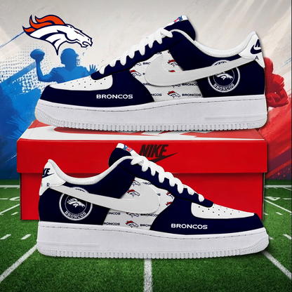 LIMITED EDITON - NEW CUSTOMIZED NFL13 DVB DENVER BRONCOS AF1 SNEAKERS