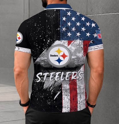 LIMITED EDITION - NEW CUSTOMIZED NFL14 PSB PITTSBURGH STEELERS POLO SHIRT