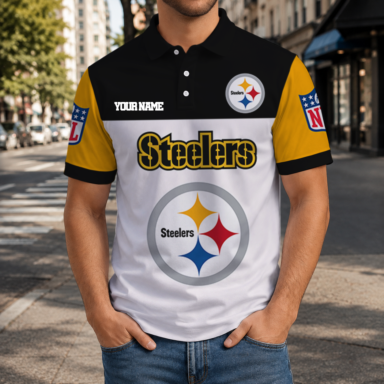 EXCLUSIVE  EDITION - NEW CUSTOMIZED NFL14 PSB PITTSBURGH STEELERS T-SHIRT, POLO SHIRT, ZIP POLO SHIRT, SWEATSHIRT, HOODIE & ZIP HOODIE
