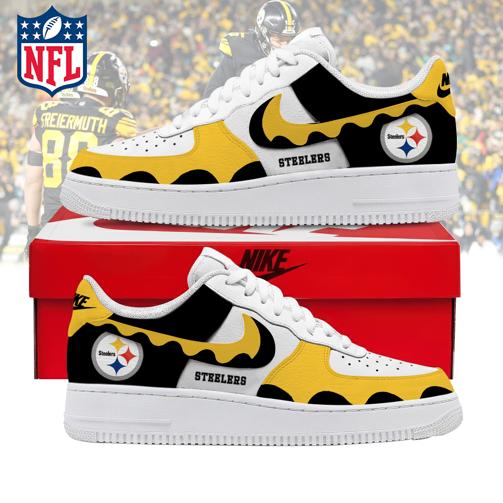 LIMITED EDITION- NEW CUSTOMIZED NFL14 PSB PITTSBURGH STEELERS AF1 SNEAKERS
