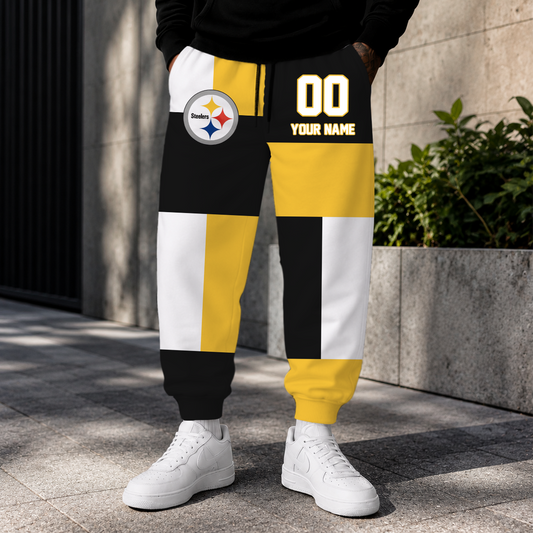 ELITE EDITION - NEW CUSTOMIZED NFL14 PSB PITTSBURGH STEELERS SWEATPANTS