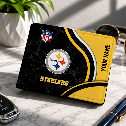 MEGA SALE - NEW CUSTOMIZED NFL14 PSB PB STEELERS LEATHER WALLET