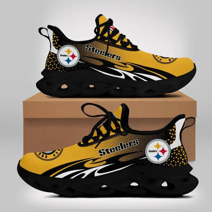 LIMITED EDITION - NEW CUSTOMIZED NFL14 PSB PITTSBURGH STEELERS UNISEX MAX SOUL SHOES