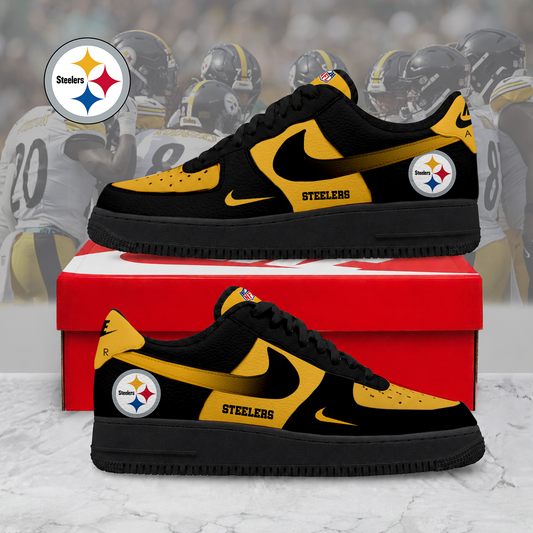 LIMITED EDITION - NEW CUSTOMIZED NFL14 PSB PB STEELERS AF1 SNEAKERS