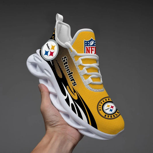 LIMITED EDITION - NEW CUSTOMIZED NFL14 PSB PITTSBURGH STEELERS UNISEX MAX SOUL SHOES