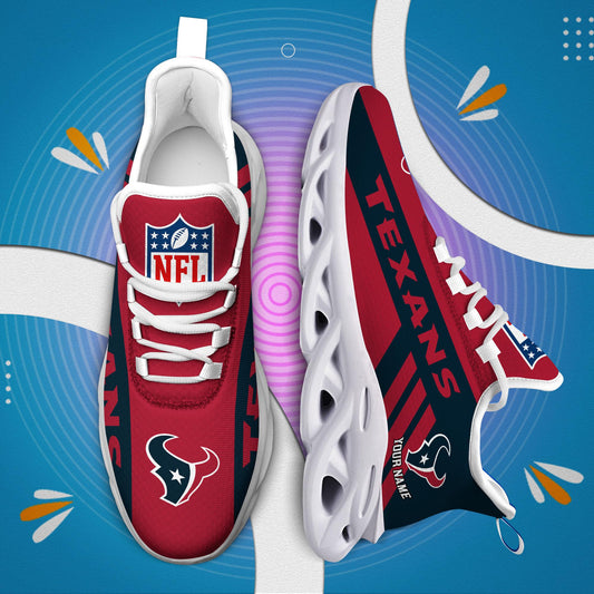 LIMITED EDITION - NEW CUSTOMIZED NFL15 HTT HOUSTON TEXANS UNISEX MAX SOUL SHOES