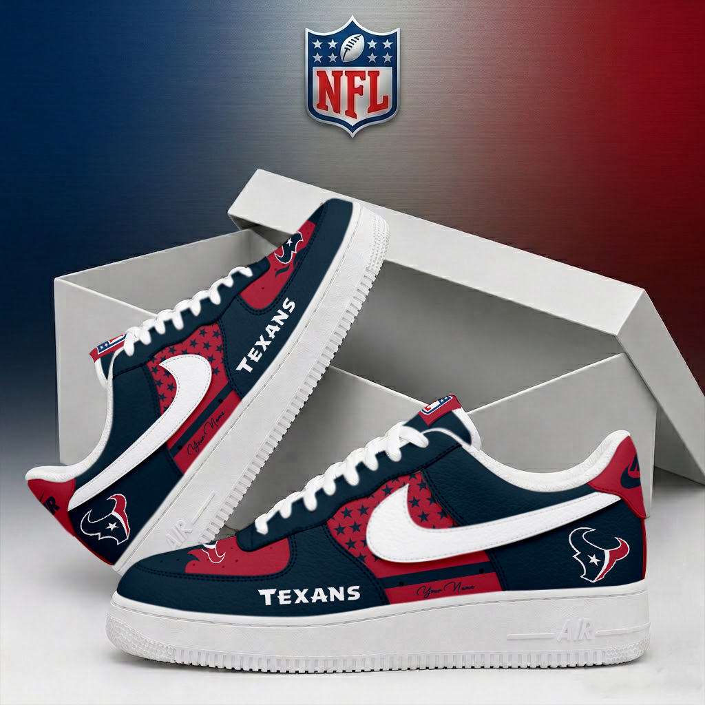 FINAL SALE - NEW CUSTOMIZED NFL15 HTT HOUSTON TEXANS AF1 SHOES