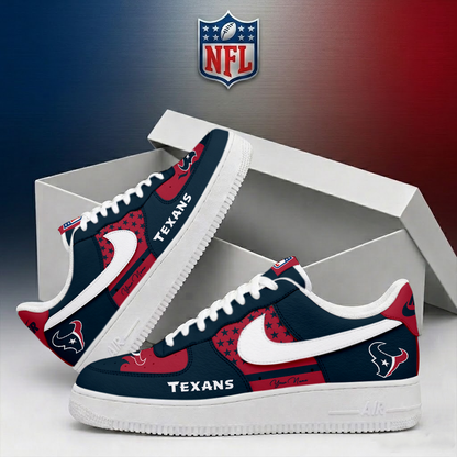 FINAL SALE - NEW CUSTOMIZED NFL15 HTT HOUSTON TEXANS AF1 SHOES