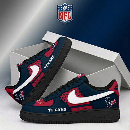 FINAL SALE - NEW CUSTOMIZED NFL15 HTT HOUSTON TEXANS AF1 SHOES